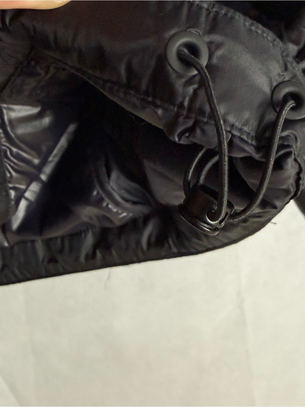 Athleta Aire Puffer Black Lightweight Packable Hooded Jacket Size M EUC - Picture 10 of 12